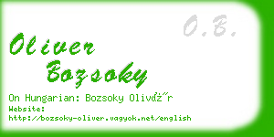 oliver bozsoky business card